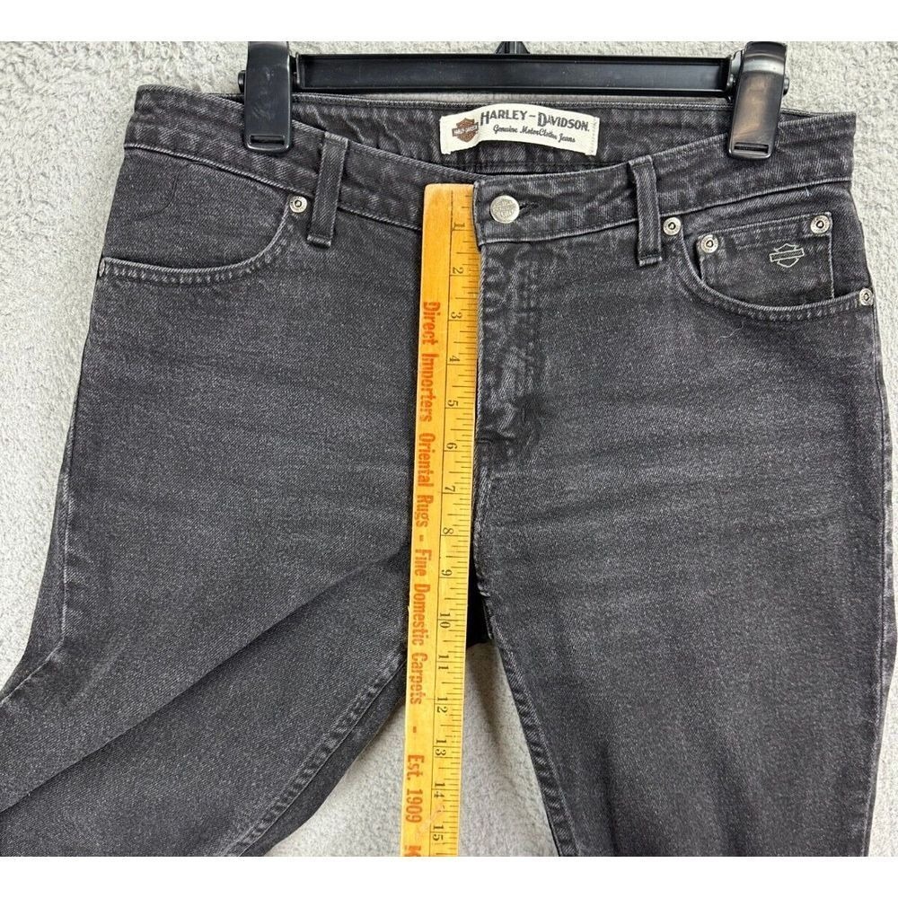 Harley Davidson Bootcut Jeans Women 10 Black Genuine Motorclothes Denim Mid Rise - Picture 8 of 9